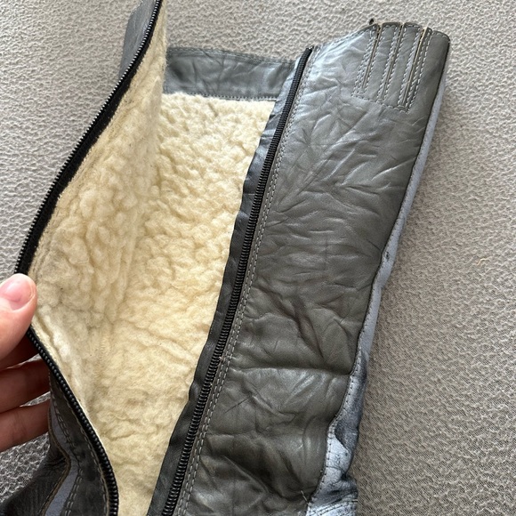 Vintage 100% Leather Designer Boots Blue Washed Ridding  Zip Boots EU 38 US 7.5 - Picture 5 of 7